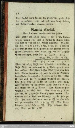 Neuntes Capitel. Vom Dividiren ungleich benannter Zahlen
