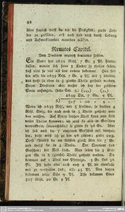 Neuntes Capitel. Vom Dividiren ungleich benannter Zahlen