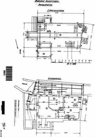 Geislingen (Steige): Nebengebäude Wasserwerk T75 Grundrisse EG,OG