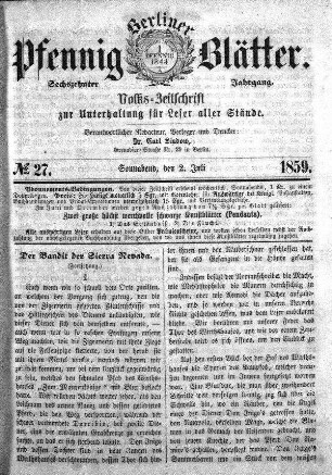 No. 27, Sonnabend, den 2. Juli