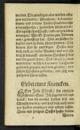 Gebet eines Krancken.