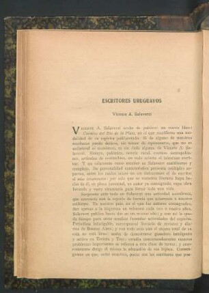 Escritores uruguayos : Vicente A. Salaverri