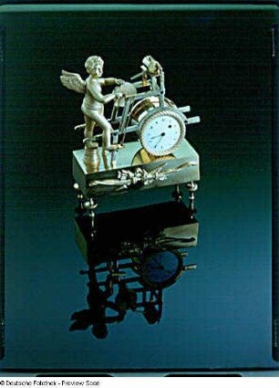Figurenuhr (Amorette mit Schleifstein) : Figurenuhr (Amorette mit Schleifstein) (um 1800). Dresden: Mathematisch-Physikalischer Salon