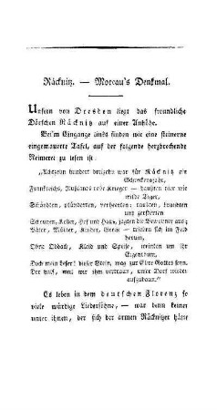 Räcknitz. - Morcau's Denkmal