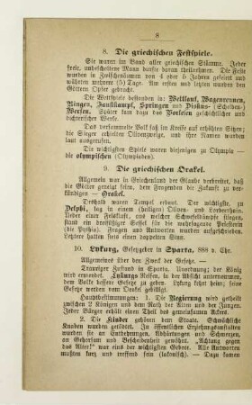 8. Die griechischen Festspiele