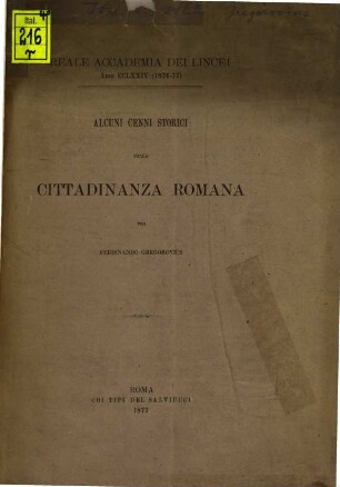 Alcuni cenni storici sulla cittadinanza romana