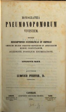 Monographia pneumonopomorum viventium. 3, Supplementum secundum