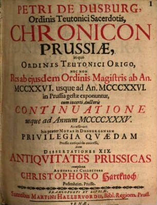 Chronicon Prussiae