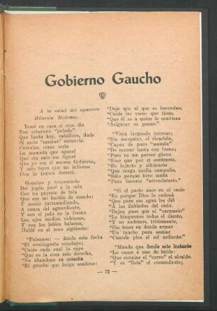 Gobierno Gaucho : A la salud del aparcero Hilarión Medrano
