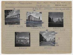 Straßenansichten. Berlin, Friedrichshain, Karl-Marx-Allee (vor 1961 Stalinallee)/Frankfurter Tor