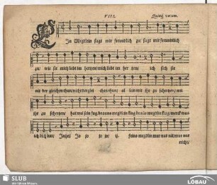 VIII. Ein Megdlein sagt mir freundlich zu