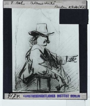 Bol, Bildnis eines Herrn, nach rechts, mit ausgestreckter Linken (Zeichnung) (Berlin KK KdZ 11902)