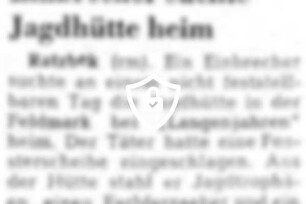 Einbrecher suchte Jagdhütte heim