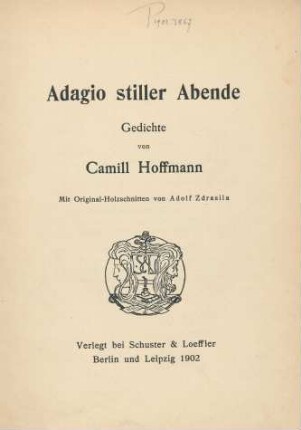 Adagio stiller Abende : Gedichte