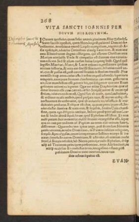 Vita Sancti Ioannis Per Divum Hieronymum.