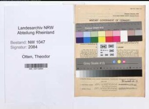 Entnazifizierung Theodor Otten , geb. 13.03.1904 (Studienrat)