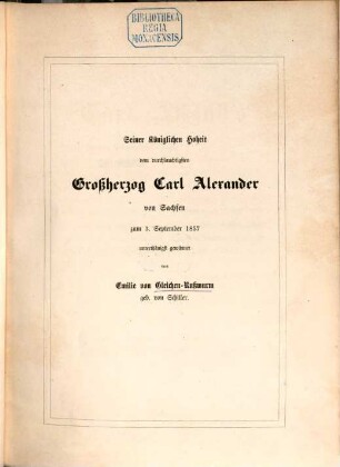 Carl August's erstes Anknüpfen mit Schiller