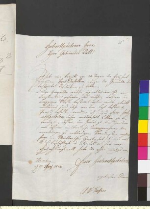 Brief von Küffner, Abraham Wolfgang an Goethe, Johann Wolfgang von