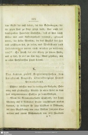 X. Die letzten zwölf Regierungsjahre von Friedrich August; Charakterzüge seines Privatlebens