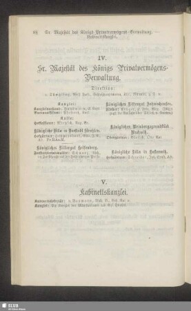V. Kabinettskanzlei