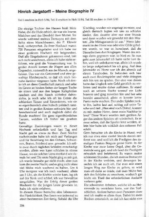 Hinrich Jargstorff - Meine Biographie IV