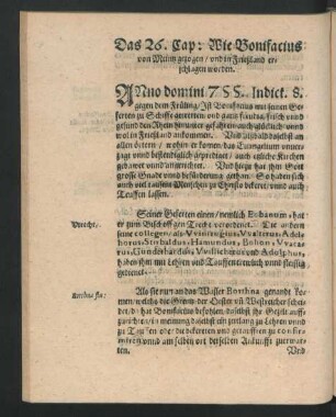 Das 26. Cap: Wie Bonifacius von Meintz gezogen/ und in Frießland erschalgen worden.