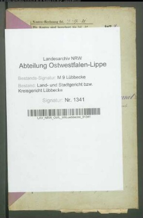 Erblasser: Winkelmann, Gerd Friedrich Carl; Erblasser: Winkelmann, Wilhelmine Sophie Henriette, geb. Hodde: