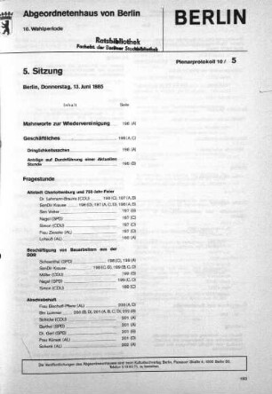 Nr. 5, 13. Juni 1985