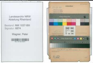 Entnazifizierung Peter Wagner , geb. 01.06.1896 (Verw.Beamter)