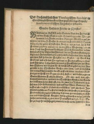 Der hochansehnlichen Theologischen Facultät in Greiffswald Bedencken/ über gegenwertige Schrift/ AntiSyncretistischer Wegweiser genandt.
