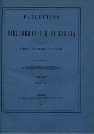 Tomo XVIII. Giugno 1885.