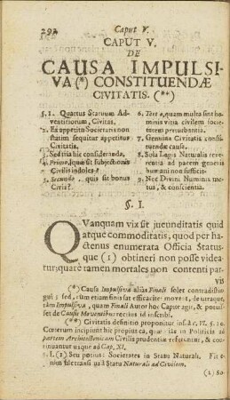 Caput V. De Causa Impulsiva (*) Constituendæ Civitatis