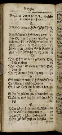 Register derer Lieder, welche hierinnen zu befinden.