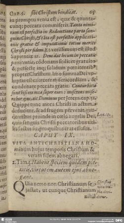 Caput IX. Vita Antichristiana Hominum huius temporis Christum & verum fidem abnegari