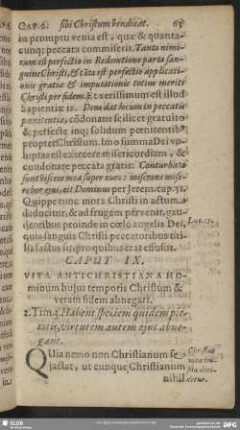 Caput IX. Vita Antichristiana Hominum huius temporis Christum & verum fidem abnegari