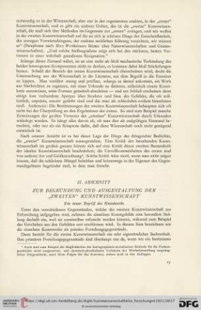 II. Abschnitt. Zur Begründung und Ausgestaltung der "zweiten" Kunstwissenschaft