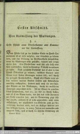 Erster Abschnitt. Von Ausmessung der Waldungen