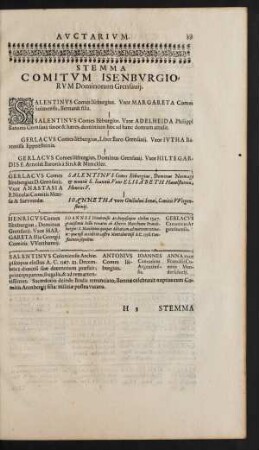 Stemma Comitum Isenbergiorum Budingae Dominorum Grensavii.