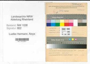 Entnazifizierung Aloys Luetke Harmann , geb. 19.11.1903 (Verwalter)