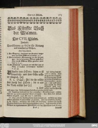 Das Fünffte Buch der Psalmen.