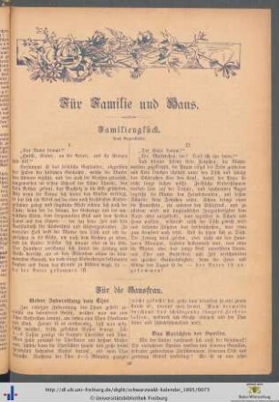 Für Famile und Haus.