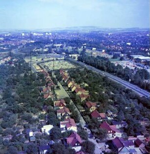 Internationale Gartenbauausstellung in Erfurt : Blick vom Waidpfad Richtung Osten