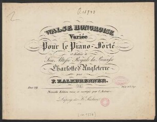 Walse Hongroise : Variée Pour le Piano-Forté : Oeuv. 29
