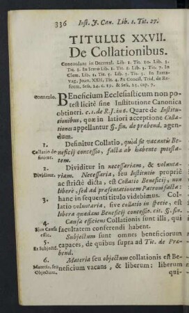 Titulus XXVII. De Collationibus.