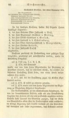 Verhandelt Berlin, den 18ten November 1836.