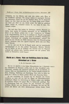 Marsch zur 4. Armee, Ruhe und Ausbildung hinter der Front, Abtransport zur 3. Armee