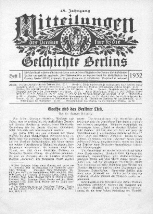 Goethe und das Lied der Berliner