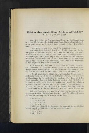 Giebt es eine unmittelbare Reichsangehörigkeit?