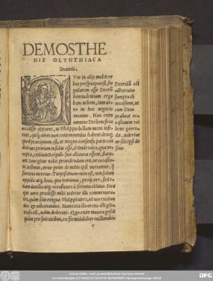 Demosthenis Olynthiaca Secunda.