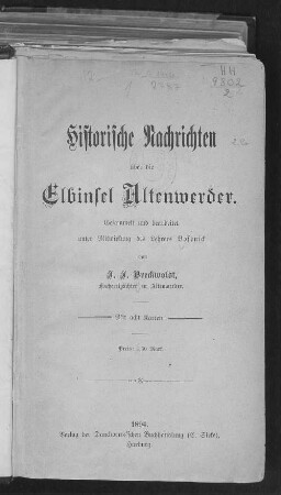 Historische Nachrichten über die Elbinsel Altenwerder